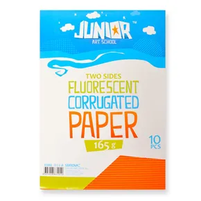 Dekorpapier A4 Neonorange gewellt 165 g, Set a 10 Stück